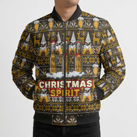 Spirit Beer Christmas Bomber Puffer Jacket Xmas Holiday Patterns - Wonder Print Shop