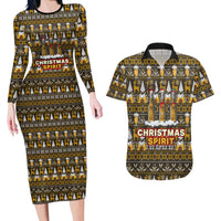 Spirit Beer Christmas Couples Matching Long Sleeve Bodycon Dress and Hawaiian Shirt Xmas Holiday Patterns - Wonder Print Shop