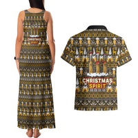 Spirit Beer Christmas Couples Matching Tank Maxi Dress and Hawaiian Shirt Xmas Holiday Patterns - Wonder Print Shop