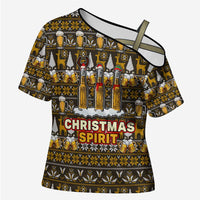 Spirit Beer Christmas Cross Shoulder Shirt Xmas Holiday Patterns - Wonder Print Shop