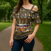 Spirit Beer Christmas Cross Shoulder Shirt Xmas Holiday Patterns - Wonder Print Shop