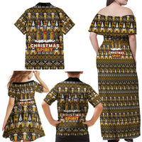 Spirit Beer Christmas Family Matching Off Shoulder Maxi Dress and Hawaiian Shirt Xmas Holiday Patterns - Wonder Print Shop