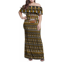 Spirit Beer Christmas Family Matching Off Shoulder Maxi Dress and Hawaiian Shirt Xmas Holiday Patterns - Wonder Print Shop