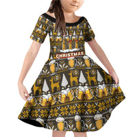 Spirit Beer Christmas Family Matching Off Shoulder Short Dress and Hawaiian Shirt Xmas Holiday Patterns - Wonder Print Shop