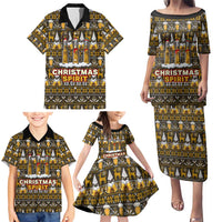 Spirit Beer Christmas Family Matching Puletasi and Hawaiian Shirt Xmas Holiday Patterns - Wonder Print Shop