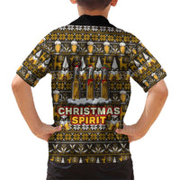 Spirit Beer Christmas Family Matching Short Sleeve Bodycon Dress and Hawaiian Shirt Xmas Holiday Patterns - Wonder Print Shop