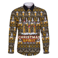 Spirit Beer Christmas Family Matching Short Sleeve Bodycon Dress and Hawaiian Shirt Xmas Holiday Patterns - Wonder Print Shop