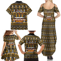 Spirit Beer Christmas Family Matching Summer Maxi Dress and Hawaiian Shirt Xmas Holiday Patterns - Wonder Print Shop