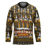 Spirit Beer Christmas Hockey Jersey Xmas Holiday Patterns - Wonder Print Shop