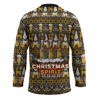 Spirit Beer Christmas Hockey Jersey Xmas Holiday Patterns - Wonder Print Shop