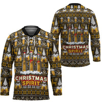 Spirit Beer Christmas Hockey Jersey Xmas Holiday Patterns - Wonder Print Shop