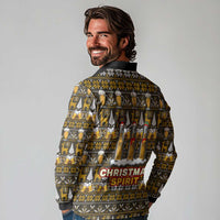 Spirit Beer Christmas Long Sleeve Polo Shirt Xmas Holiday Patterns - Wonder Print Shop