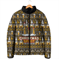 Spirit Beer Christmas Padded Jacket Xmas Holiday Patterns - Wonder Print Shop