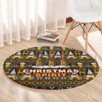 Spirit Beer Christmas Round Carpet Xmas Holiday Patterns - Wonder Print Shop