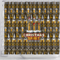 Spirit Beer Christmas Shower Curtain Xmas Holiday Patterns - Wonder Print Shop