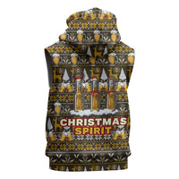 Spirit Beer Christmas Sleeveless Zip Hoodie Xmas Holiday Patterns - Wonder Print Shop