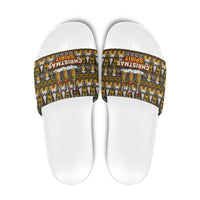 Spirit Beer Christmas Slide Sandals Xmas Holiday Patterns - Wonder Print Shop