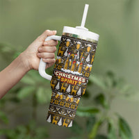 Spirit Beer Christmas Tumbler With Handle Xmas Holiday Patterns - Wonder Print Shop