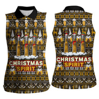 Spirit Beer Christmas Women Sleeveless Polo Shirt Xmas Holiday Patterns - Wonder Print Shop