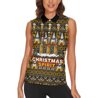 Spirit Beer Christmas Women Sleeveless Polo Shirt Xmas Holiday Patterns - Wonder Print Shop