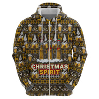 Spirit Beer Christmas Zip Hoodie Xmas Holiday Patterns - Wonder Print Shop