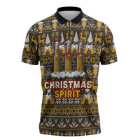 Spirit Beer Christmas Zipper Polo Shirt Xmas Holiday Patterns - Wonder Print Shop