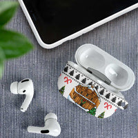 Jordan Christmas AirPods Case with Petra Monastery Snow Christmas Trees and Candy Cane Pattern - Wonder Print Shop