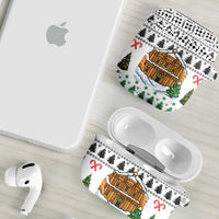 Jordan Christmas AirPods Case with Petra Monastery Snow Christmas Trees and Candy Cane Pattern - Wonder Print Shop