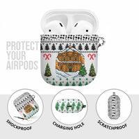 Jordan Christmas AirPods Case with Petra Monastery Snow Christmas Trees and Candy Cane Pattern - Wonder Print Shop