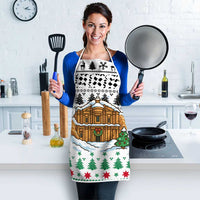 Jordan Christmas Apron with Petra Monastery Snow Christmas Trees and Candy Cane Pattern - Wonder Print Shop