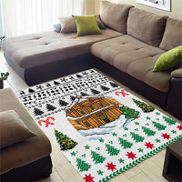 Jordan Christmas Area Rug with Petra Monastery Snow Christmas Trees and Candy Cane Pattern - Wonder Print Shop