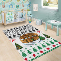 Jordan Christmas Area Rug with Petra Monastery Snow Christmas Trees and Candy Cane Pattern - Wonder Print Shop