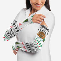 Jordan Christmas Arm Sleeves with Petra Monastery Snow Christmas Trees and Candy Cane Pattern - Wonder Print Shop