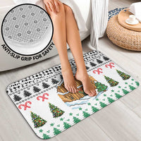 Jordan Christmas Bathroom Set with Petra Monastery Snow Christmas Trees and Candy Cane Pattern - Wonder Print Shop