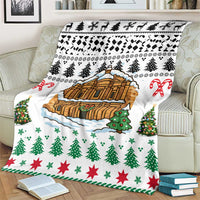 Jordan Christmas Blanket with Petra Monastery Snow Christmas Trees and Candy Cane Pattern - Wonder Print Shop