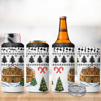 Jordan Christmas 4 in 1 Can Cooler Tumbler with Petra Monastery Snow Christmas Trees and Candy Cane Pattern - Wonder Print Shop