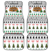 Jordan Christmas Car Mats with Petra Monastery Snow Christmas Trees and Candy Cane Pattern - Wonder Print Shop