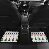 Jordan Christmas Car Mats with Petra Monastery Snow Christmas Trees and Candy Cane Pattern - Wonder Print Shop