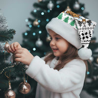 Jordan Christmas Santa Hat with Petra Monastery Snow Christmas Trees and Candy Cane Pattern - Wonder Print Shop