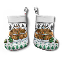 Jordan Christmas Stocking with Petra Monastery Snow Christmas Trees and Candy Cane Pattern - Wonder Print Shop