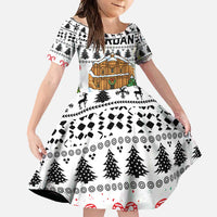 Jordan Christmas Family Matching Off Shoulder Maxi Dress and Hawaiian Shirt with Petra Monastery Snow Christmas Trees and Candy Cane Pattern - Wonder Print Shop