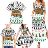 Jordan Christmas Family Matching Summer Maxi Dress and Hawaiian Shirt with Petra Monastery Snow Christmas Trees and Candy Cane Pattern - Wonder Print Shop