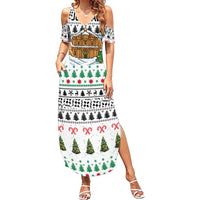 Jordan Christmas Family Matching Summer Maxi Dress and Hawaiian Shirt with Petra Monastery Snow Christmas Trees and Candy Cane Pattern - Wonder Print Shop