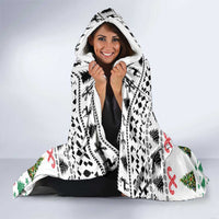Jordan Christmas Hooded Blanket with Petra Monastery Snow Christmas Trees and Candy Cane Pattern - Wonder Print Shop