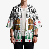 Jordan Christmas Kimono with Petra Monastery Snow Christmas Trees and Candy Cane Pattern - Wonder Print Shop