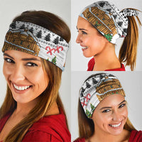 Jordan Christmas Neck Gaiter with Petra Monastery Snow Christmas Trees and Candy Cane Pattern - Wonder Print Shop