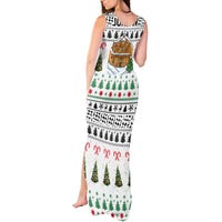 Jordan Christmas Tank Maxi Dress with Petra Monastery Snow Christmas Trees and Candy Cane Pattern - Wonder Print Shop