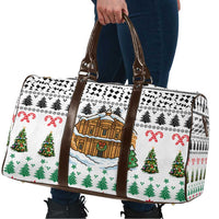 Jordan Christmas Travel Bag with Petra Monastery Snow Christmas Trees and Candy Cane Pattern - Wonder Print Shop