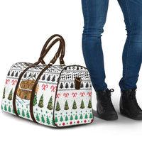 Jordan Christmas Travel Bag with Petra Monastery Snow Christmas Trees and Candy Cane Pattern - Wonder Print Shop