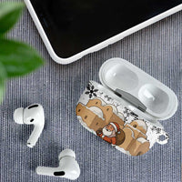 Jordan Christmas AirPods Case with Santa Snow Village Green and Black Snowflake Tree Pattern - Wonder Print Shop
